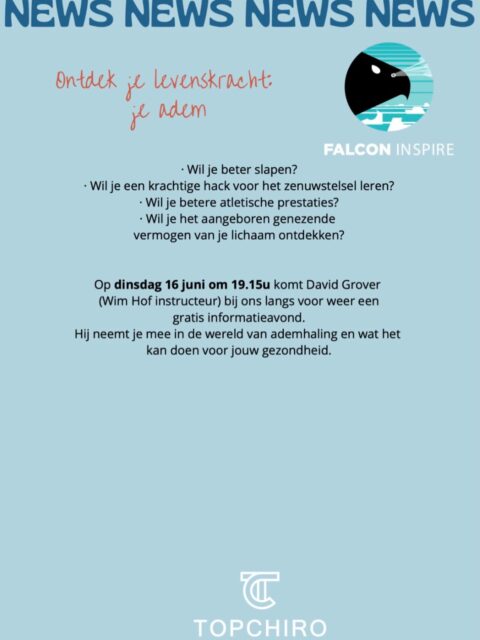 Discover your breath with a certified Wim Hof Method instructor!

Free information evening on June 16th at @topchirodenbosch!

Send a message to @topchirodenbosch to sign up.

We hope to see you there - stay inspired!